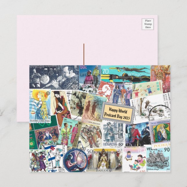 Bonne Journée mondiale des cartes postales - Posta (Devant / Derrière)