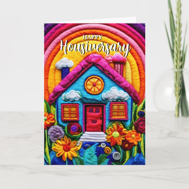 Bonne maison anniversaire carte de référence housi (Devant)