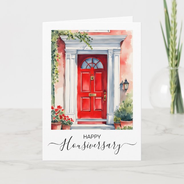 Bonne maison anniversaire carte de référence housi (Devant)