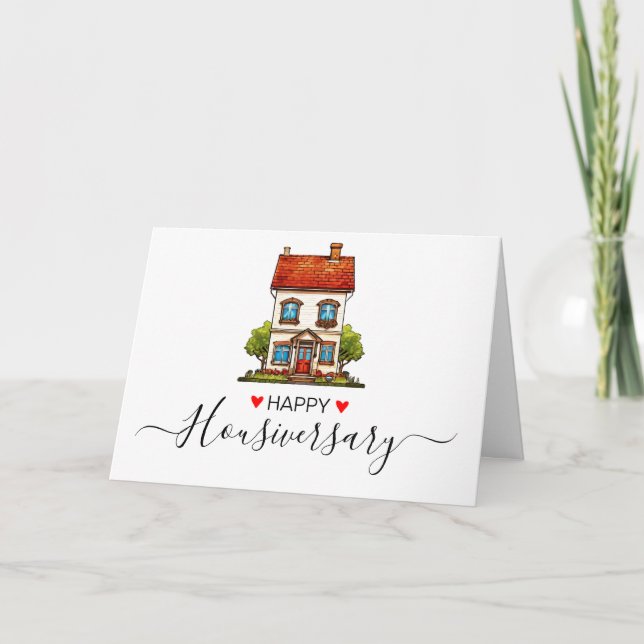 Bonne maison anniversaire carte de référence housi (Devant)