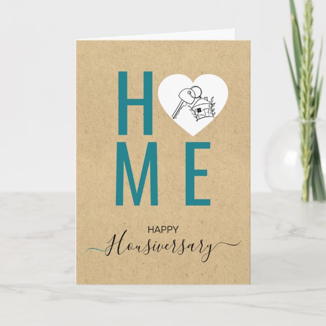 Bonne maison anniversaire carte de référence housi (Devant)