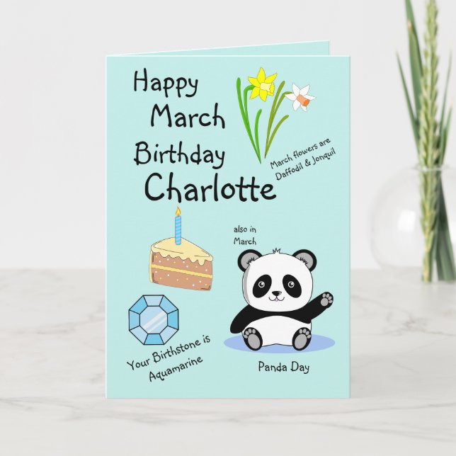 Bonne Mars Anniversaire Carte de voeux pliée (Devant)