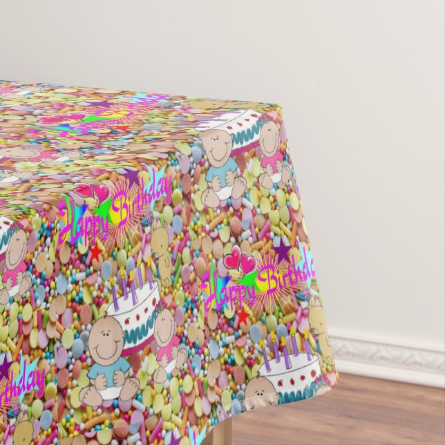 Bonne nappe d'anniversaire enfants (In Situ)