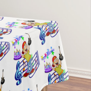 Bonne Nappe d'Anniversaire Musicien Guitare