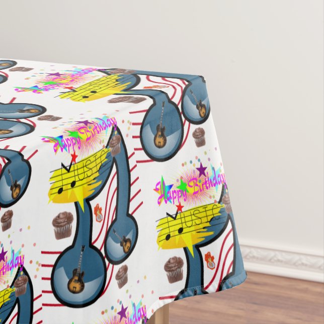 Bonne Nappe d'Anniversaire Musicien Guitare (In Situ)