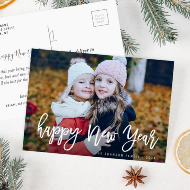 BONNE NOUVELLE ANNÉE | carte de voeux photo rustiq (Créateur téléchargé)