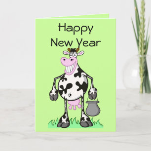 Bonne nouvelle année cartes "dessin animé" vache