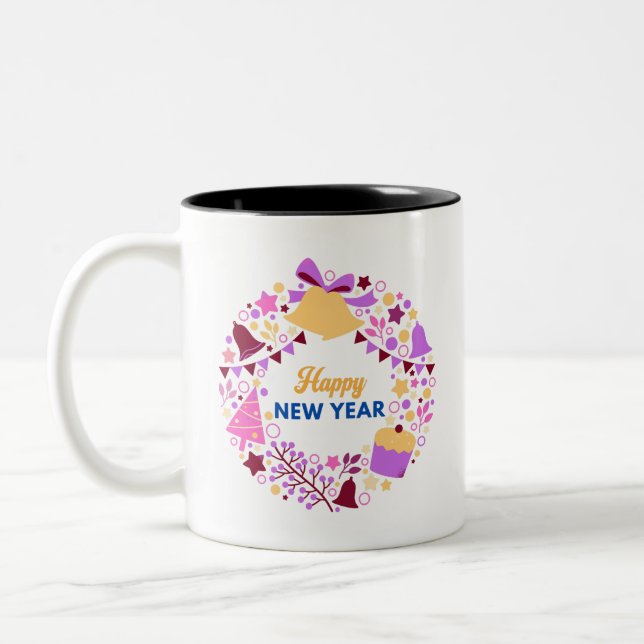 bonne nouvelle année conception de tasse (Gauche)
