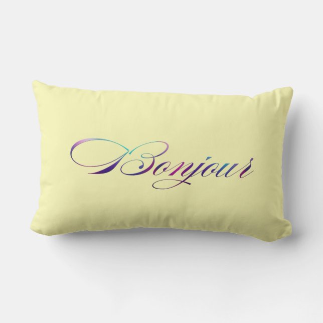 Bonne Nuit / Bonjour Lumbar Pillow (Back)