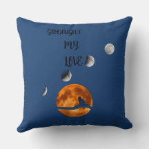 ''Bonne Nuit Mon Amour'' Coussin de Scène de Nuit