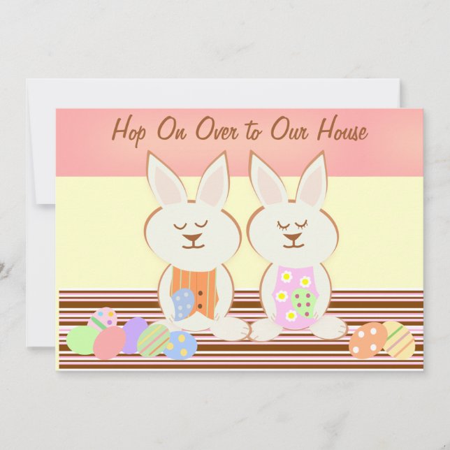 Bonne Pâques Bunnies Luncheon Invitation (Devant)