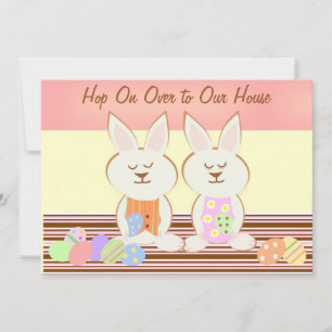 Bonne Pâques Bunnies Luncheon Invitation