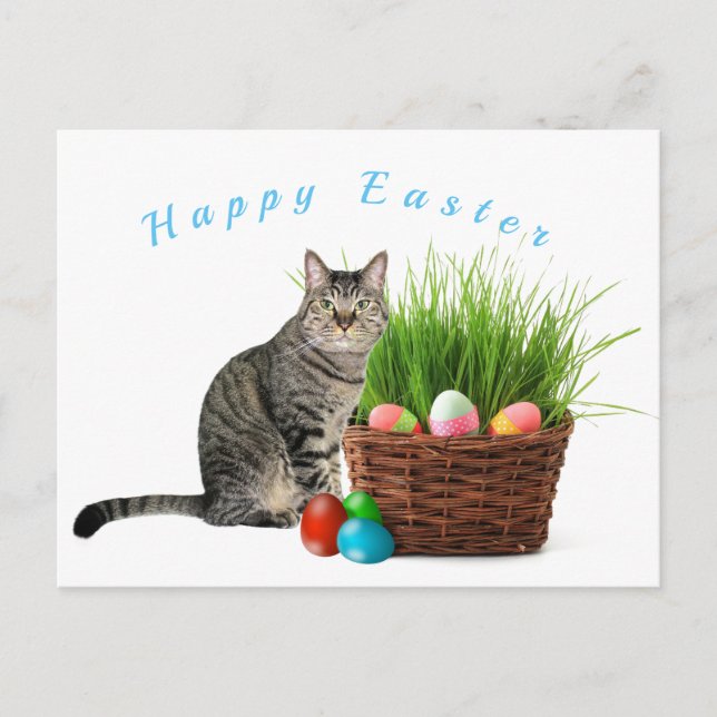Bonne Pâques de votre carte postale de chat (Devant)
