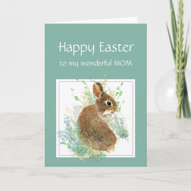 Bonne Pâques mignonne Bunny Maman Carte de vacance (Devant)