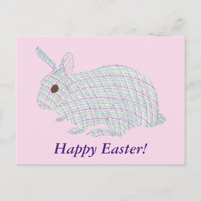 Bonne Pâques Plaid Lapin Rabbit Cartes postales (Devant)