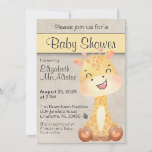Bonne Petite Giraffe Baby shower Invitation