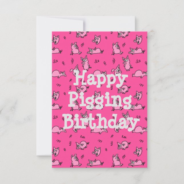 Bonne Pigging Anniversaire Carte Amusante (Devant)