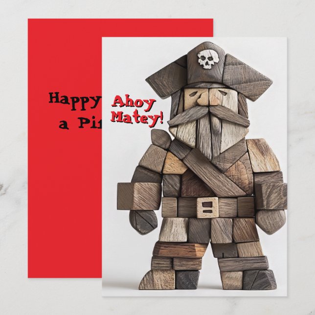 Bonne présentation comme une carte de jour pirate (Devant / Derrière)