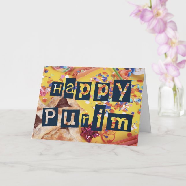 Bonne Purim colorée carte de vacances juive (Orchidée)