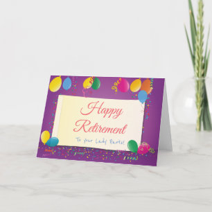 Bonne Retraite À Votre Carte De Pièces De Dame