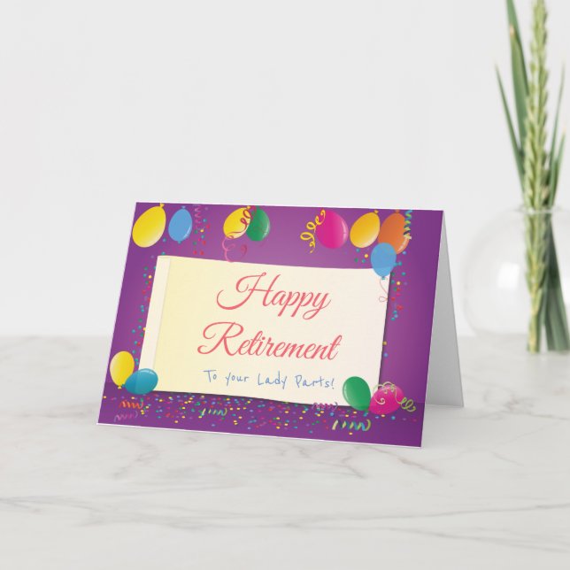 Bonne Retraite À Votre Carte De Pièces De Dame (Devant)