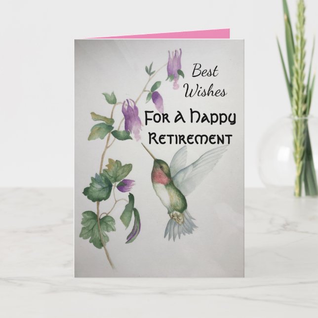 Bonne retraite Meilleurs voeux Carte de colibri (Devant)
