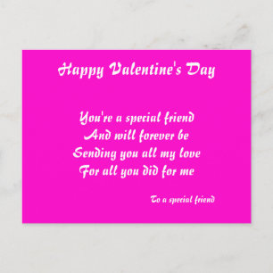Bonne Saint Valentin à un ami spécial cartes posta