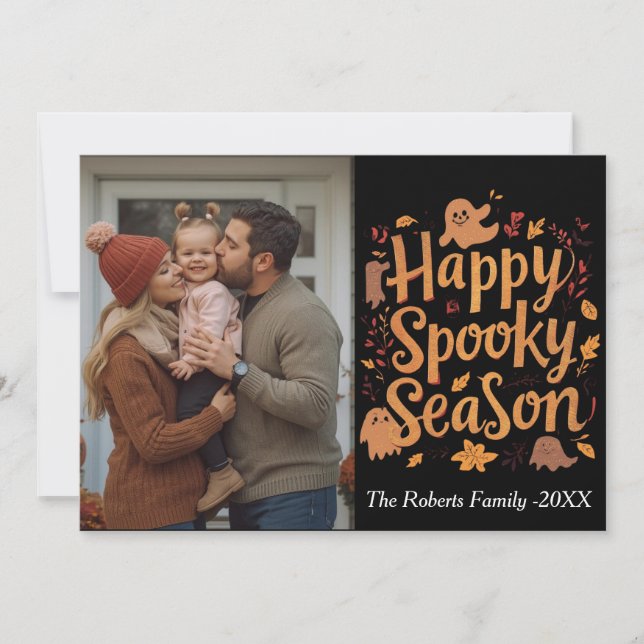 Bonne saison Éffrayante carte photo de famille, Ha (Devant)