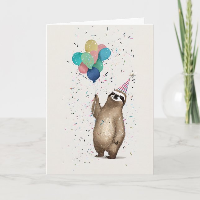 Bonne Sloth Celebration Carte de voeux (Devant)