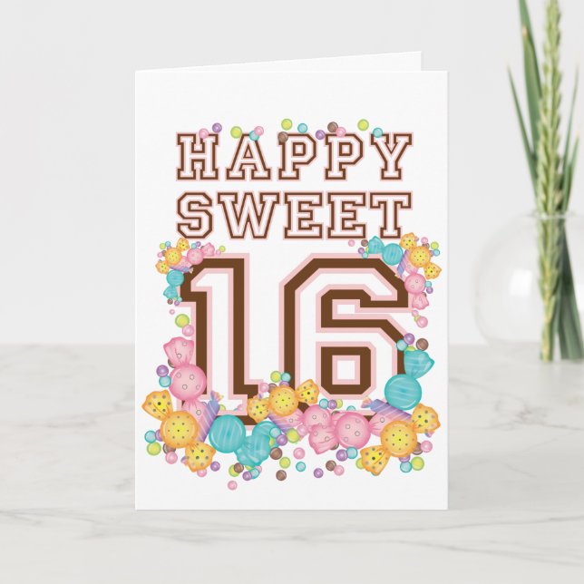 Bonne Sweet 16 Candy Land Carte d'anniversaire (Devant)