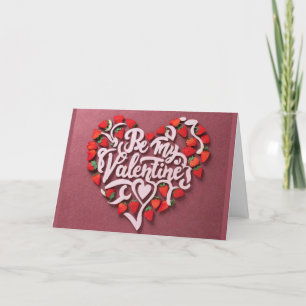 Bonne Valentine carte coeur rose 3d découpe