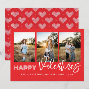 Bonne Valentines Rouge Photo Collage Carte de fami