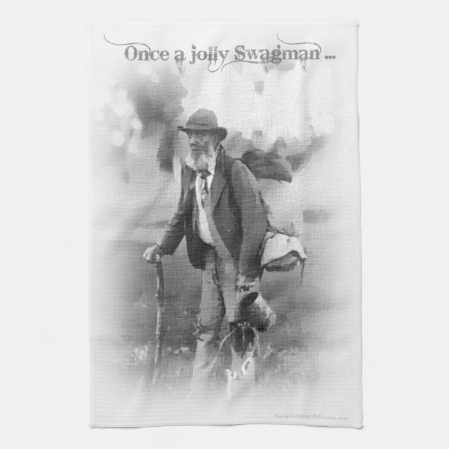 Bonne vieille serviette de thé gaie de vagabond (Vertical)