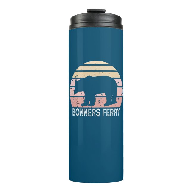 Bonners Ferry Idaho Retro Bear Thermal Tumbler (Front)