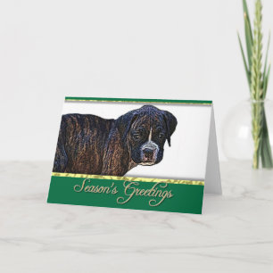 Bonnes Fêtes Boxer carte chien