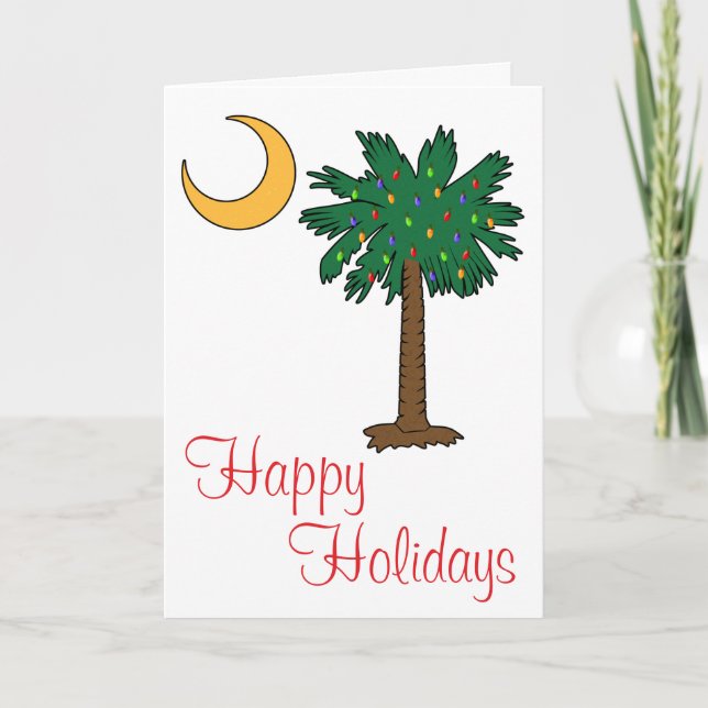 Bonnes fêtes carte de lune de Palmetto (Devant)