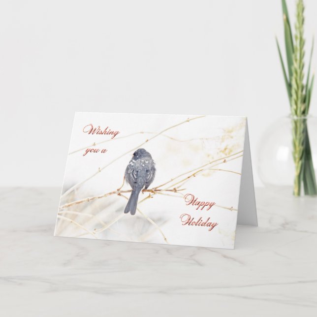 Bonnes fêtes carte de voeux - Junco Foncé-Eyed (Devant)