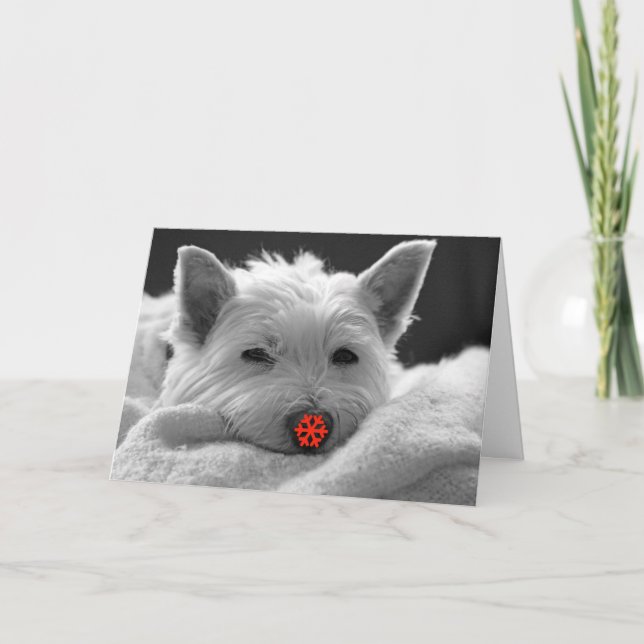 Bonnes fêtes - carte mignonne de chien de Westie (Devant)
