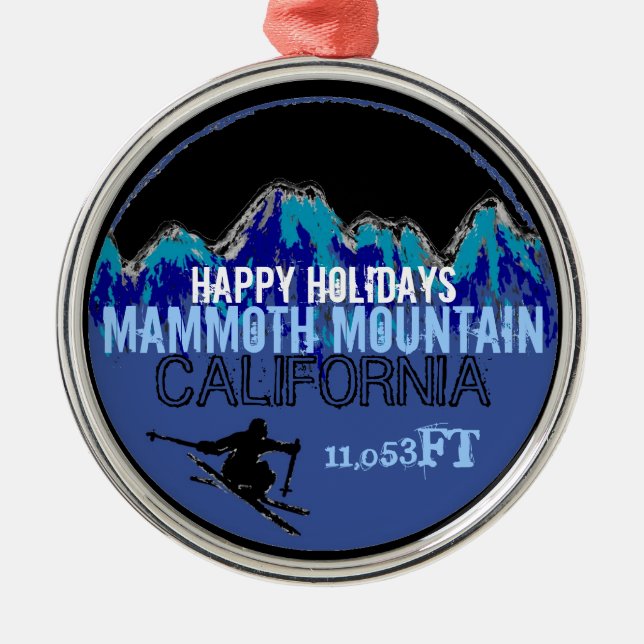 Bonnes fêtes ornement de Mammoth Mountain CA (Devant)