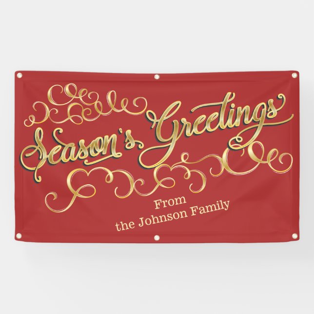 Bonnes Fêtes personnalisées de bannières de Noël (Horizontal)