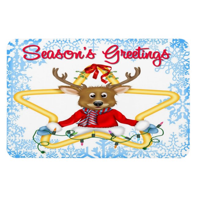 Bonnes Fêtes Reindeer Flex Magnets (Horizontal)