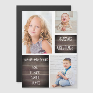 Bonnes Fêtes rustiques en bois Magnet de Noël