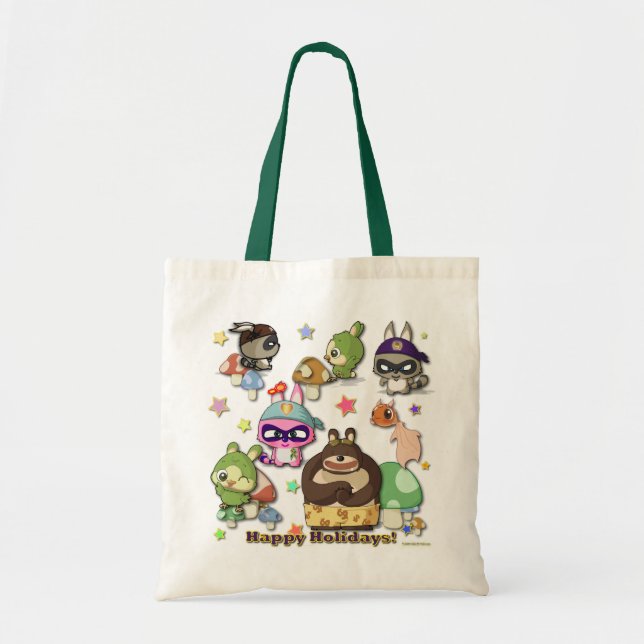 Bonnes fêtes sac drôle de Kawaii de bande dessinée (Devant)