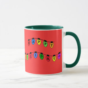 Bonnes fêtes tasse d'ampoules d'arbre de Noël