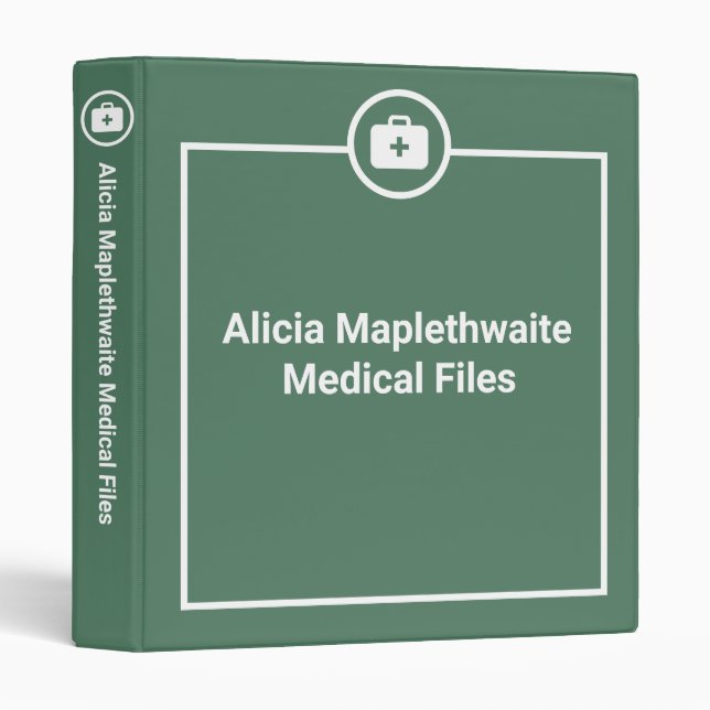 Bonnes idées | CLASSEUR | MÉDICALE | Sage Green (Devant/Côté)