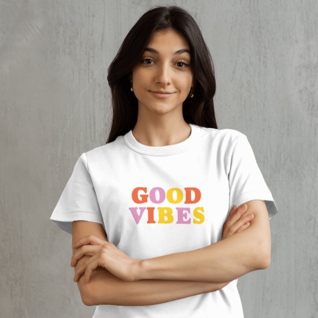 Bonnes typographie simple jaune rouge T-shirt (Créateur téléchargé)