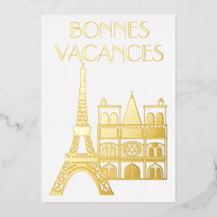 Bonnes Vacances Foil Holiday Card