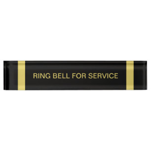 Bonnet pour le Service Desk Nom Plaque Noir Or