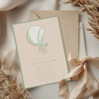 Bonnet rose Baby shower Bonnet Invitation