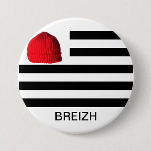 BONNET ROUGE 3 INCH ROUND BUTTON